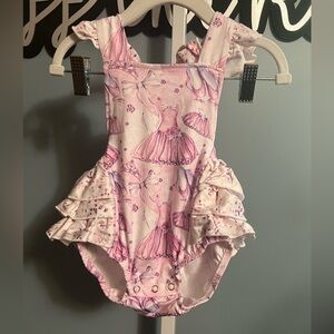 Pete & Lucy Princess Dancer Tie Tank Ruffle Romper NWT 3-6 months